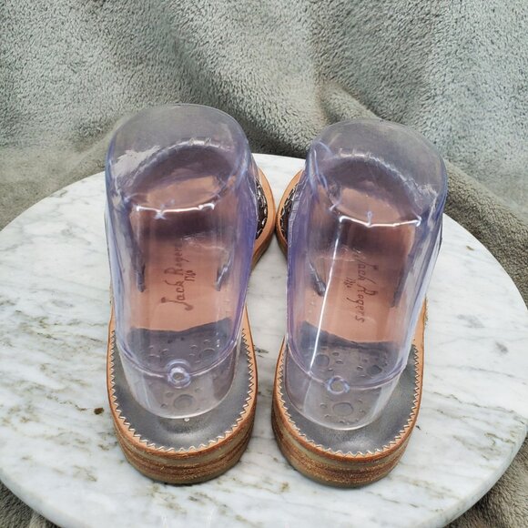 Jack Rogers Shoes Womens Size 6.5 Silver Leather Hamptons Thong Sandals - Picture 7 of 10